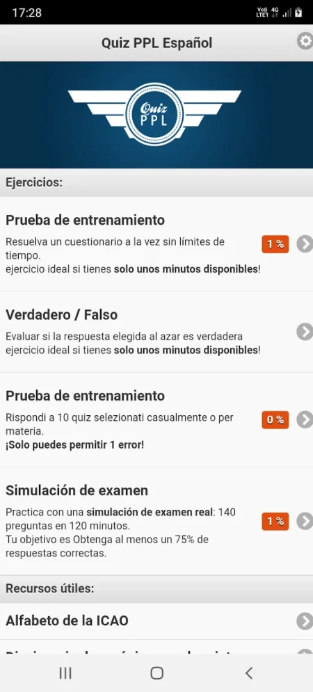 Quiz PPL Avión Español 1